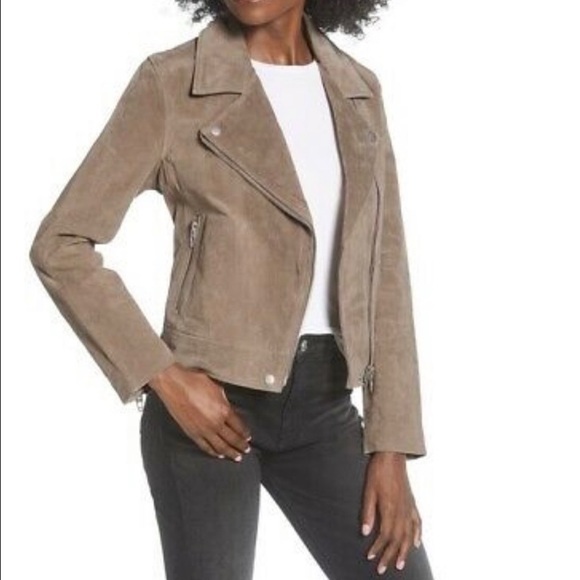 Blank NYC Jackets & Blazers - Blank NYC Taupe Suede Moto Jacket